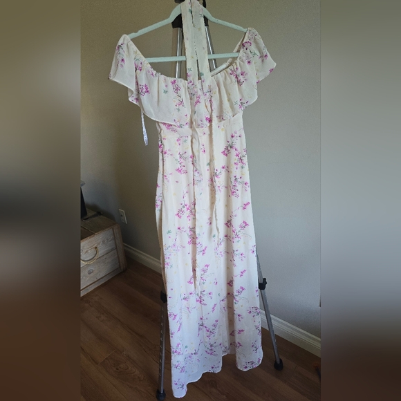 #3 Lulu's Pink Ruffled Off-Shoulder Sundress - Picture 5 of 8